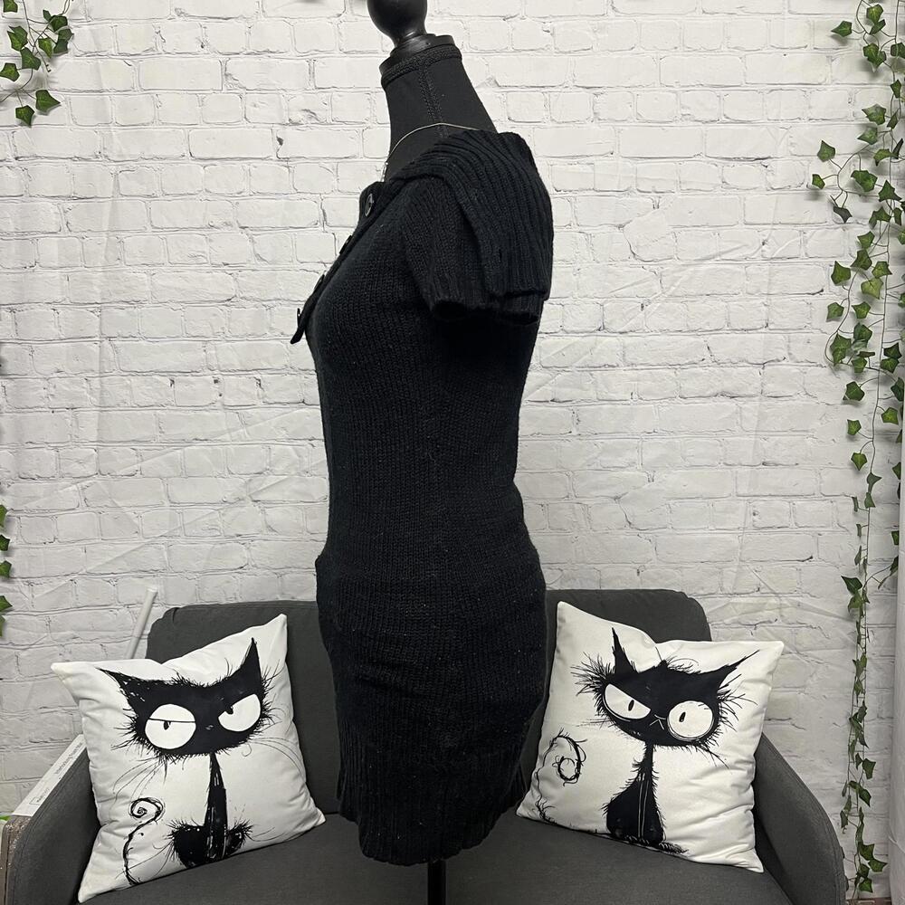00s black off the shoulder adjusted mini dress - Picture 4 of 6